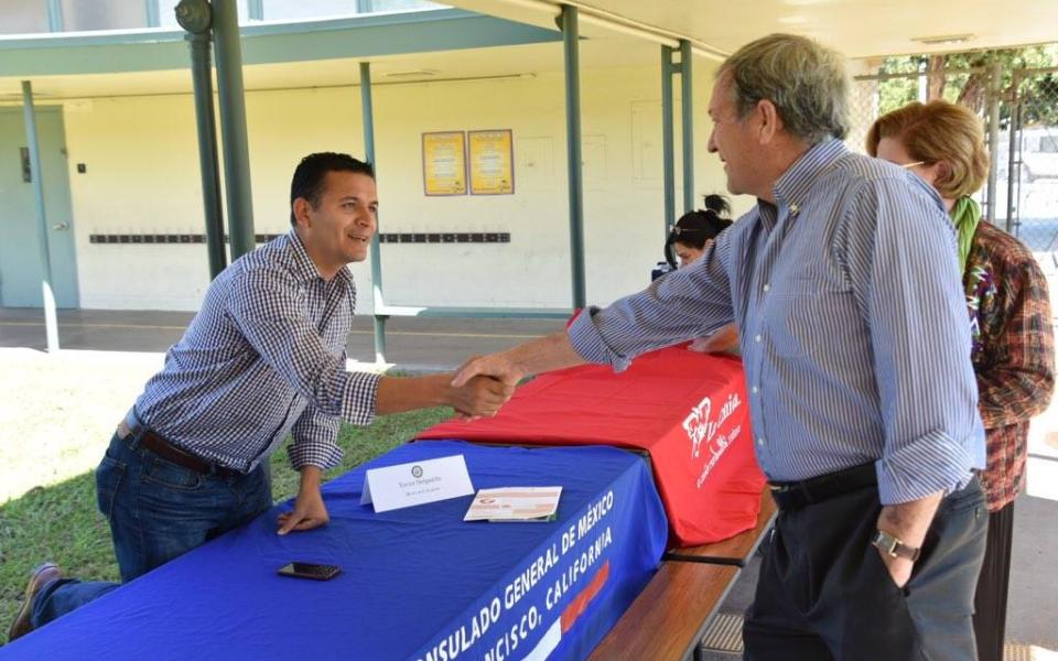 Congressman DeSaulnier shaking hands